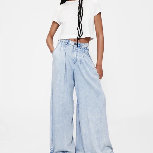 GapStudio High Rise Draped Denim Trousers - Picture 1 of 7